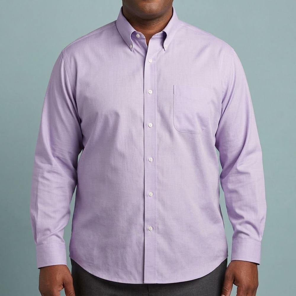 Jos A Bank Traveler Dress Shirt Men 19 35 Purple Cotton Button Down L/S EUC